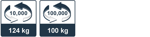 124kg 10,000 times / 100kg 100,000 times