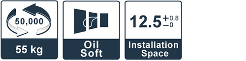 55kg / 50,000 times / Oil Soft / 12.5+0.8-0 installation space