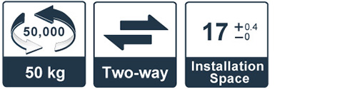 50kg / 50,000 times / Two-way / 17+0.4-0 installation space